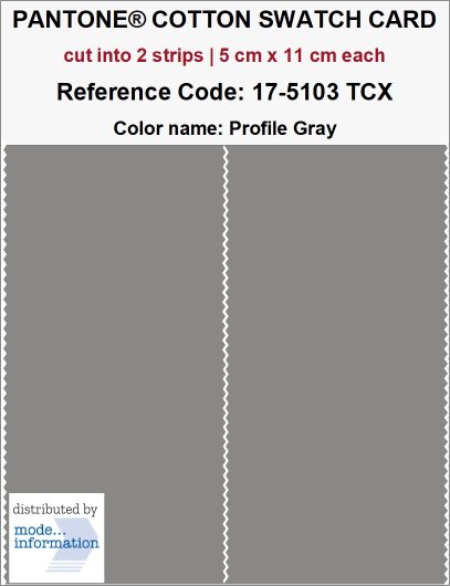 PANTONE® COTTON SWATCH CARD 17-5103 TCX Profile Gray (2_strips)